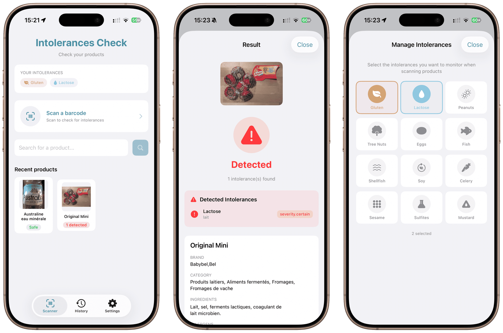 Intolerances Check screenshot