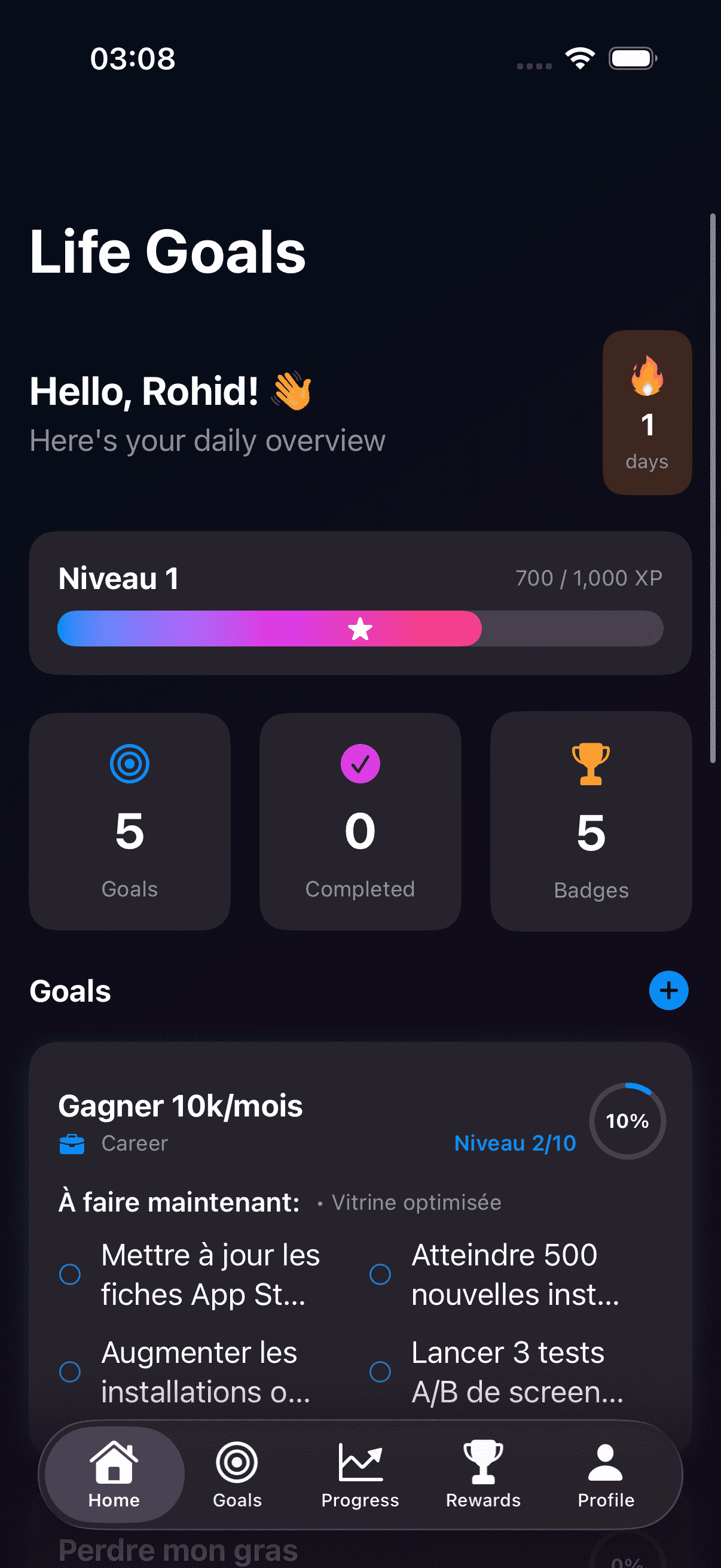 Life Goals screenshot