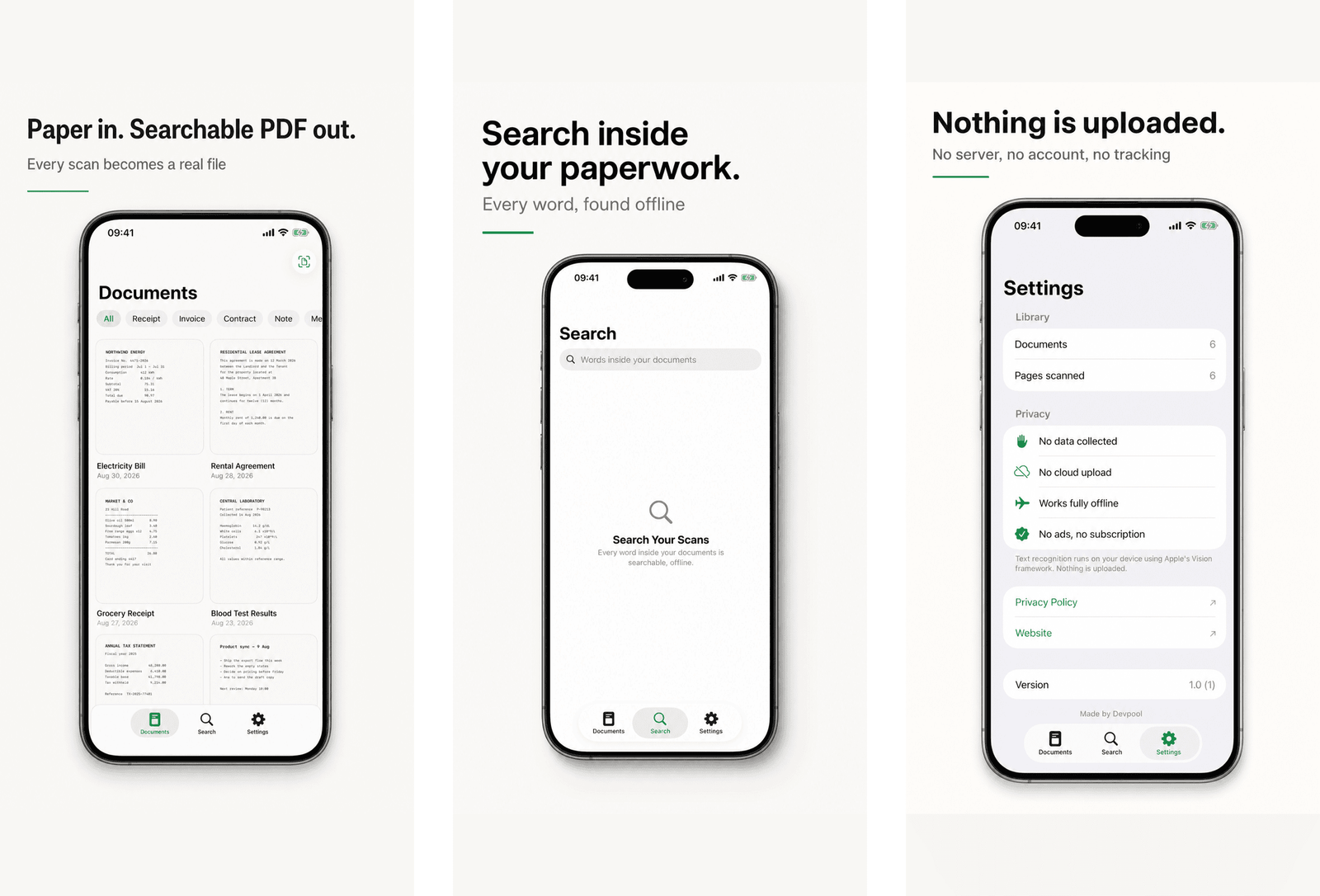 Scan to PDF screenshot