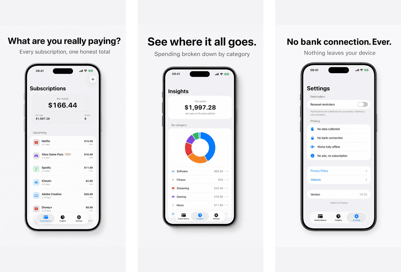 Subscription Tracker screenshot
